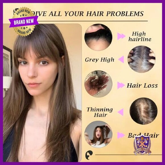 10 Inch Human Hair Topper With Bangs For Volume & Thinning main image 6